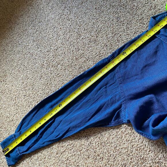 Chaps Ralph Lauren Dress Shirts Button Up Shirt Dark Blue Mens 15.5 32/33 - Picture 5 of 8